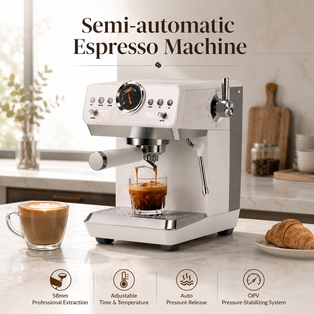 GZZT CM2250 Semi-Auto Espresso - đánh giá và giá Espresso Machine Semi Auto