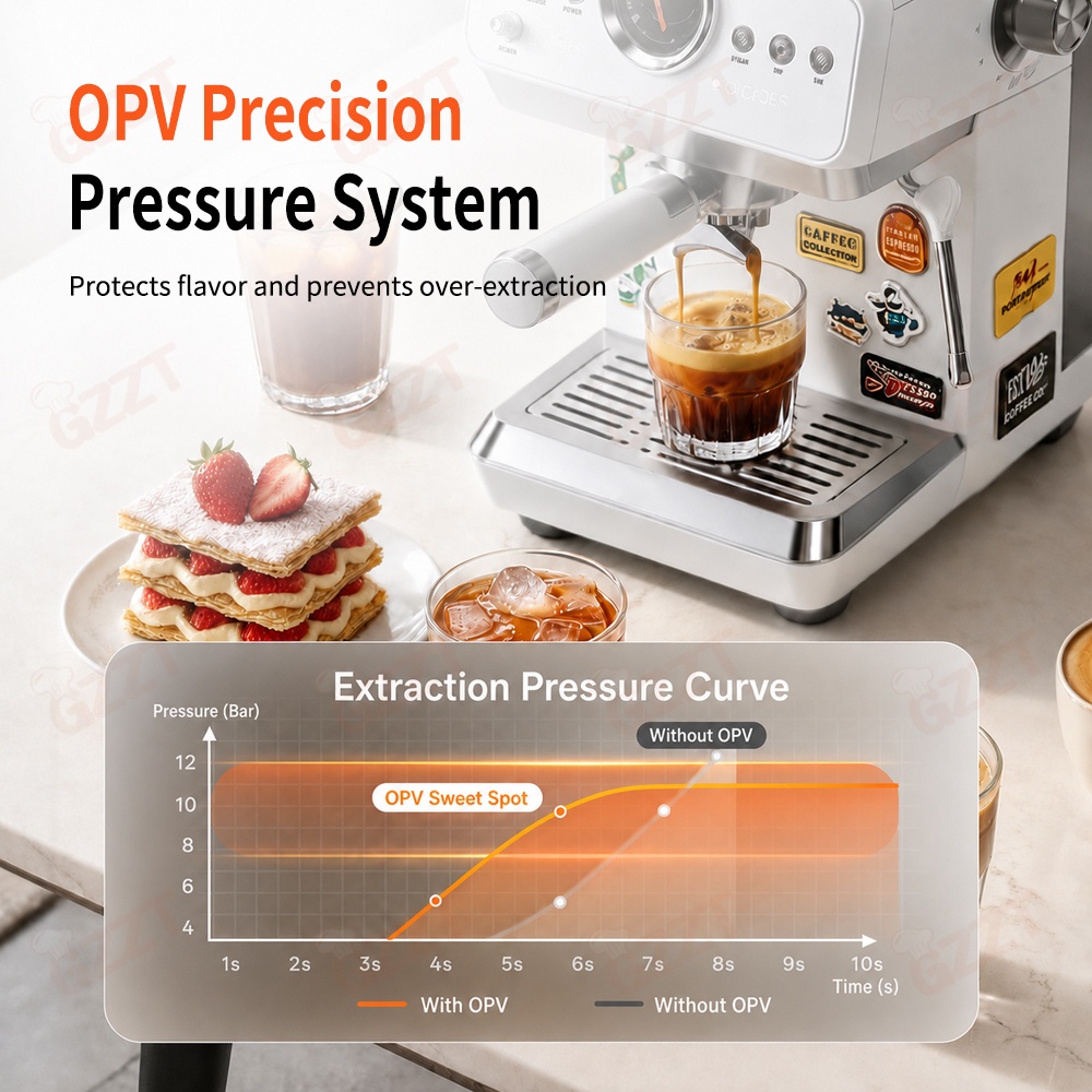 GZZT CM2250 Semi-Auto Espresso - đánh giá và giá Espresso Machine Semi Auto